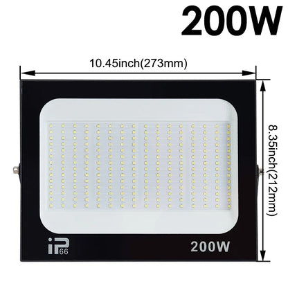 LED Flood Light Spotlight 100W 150W 200W Outdoor Lighting 6500K Waterproof Garage Gym Street Gate Wall Lamps Floodlights AC220V - GlowMart