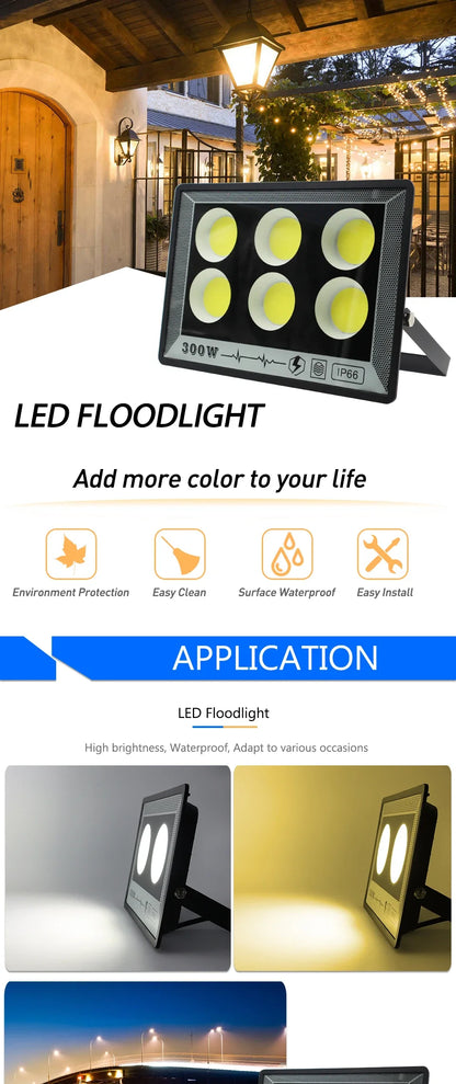 NEW 50/100W/200W/300W/400W/500W LED Floodlights Spotlight IP65 Waterproof Lamps Led Outdoor Flood Light Garden Street Lamps HOT - GlowMart