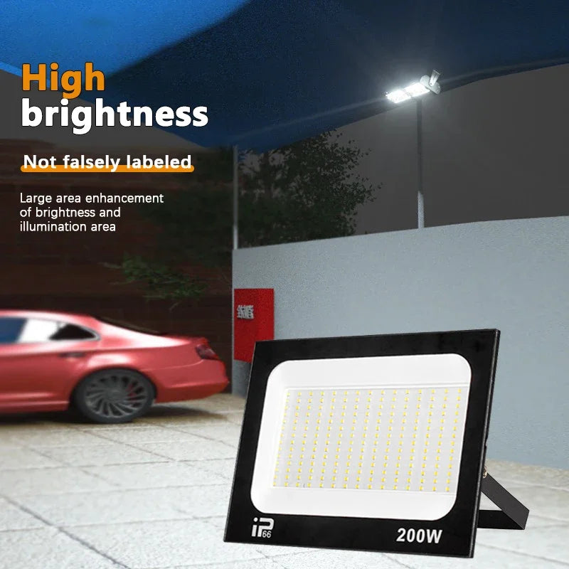 LED Floodlight Outdoor IP66 Waterproof Path Light Spotlight 10W 20W 30W 50W 100W 200W Outdoor Garden Porch Courtyard Lamp AC220V - GlowMart