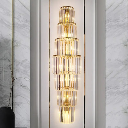 Luxury Hotel Lobby Large Big Crystal Wall Lamp for Club Hall Villa Living Room Office Banquet  Indoor Lighting Fixtures Decor - GlowMart