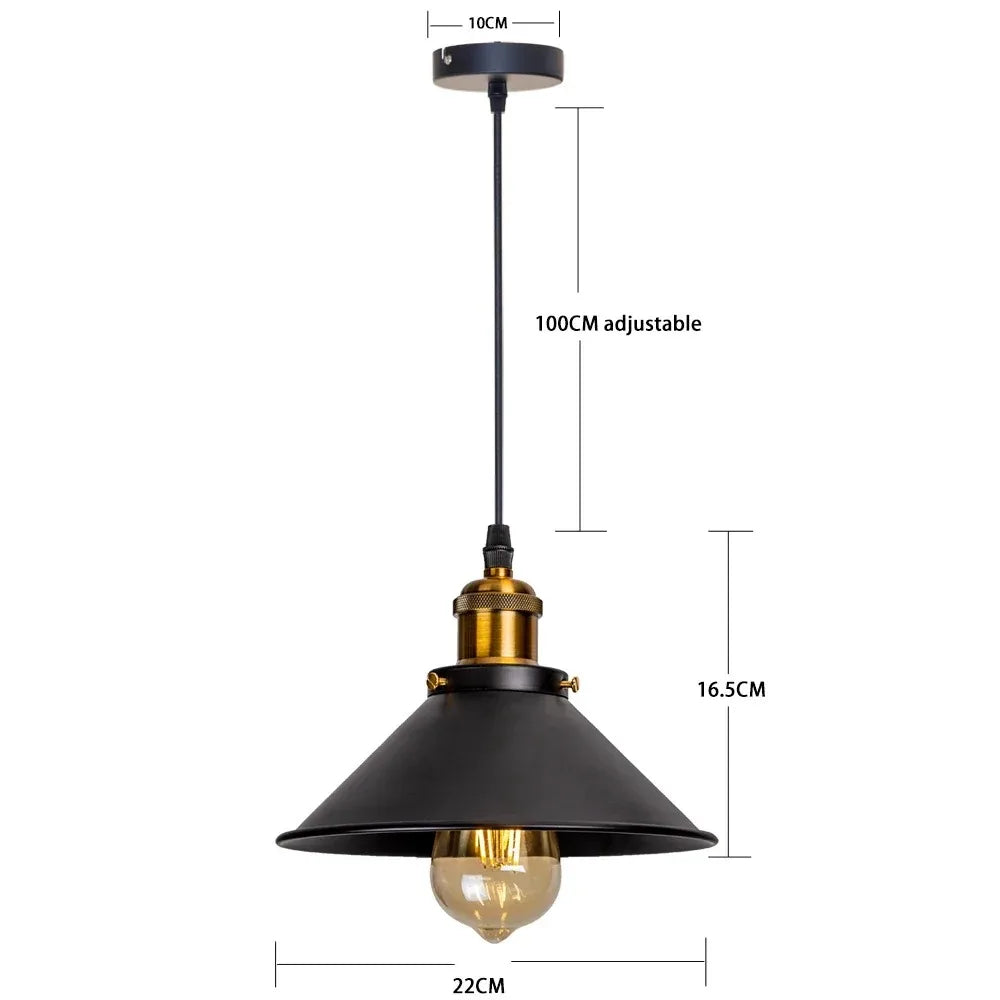Vintage LED Iron Lampshade Retro Chandeliers Russia Pendant Lights for Loft Kitchen Dining Bedroom Home Lighting Hanging Lamp - GlowMart