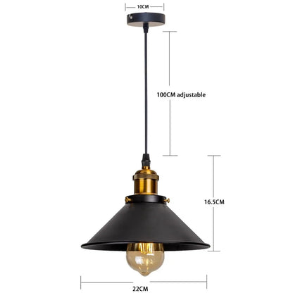 Vintage LED Iron Lampshade Retro Chandeliers Russia Pendant Lights for Loft Kitchen Dining Bedroom Home Lighting Hanging Lamp - GlowMart