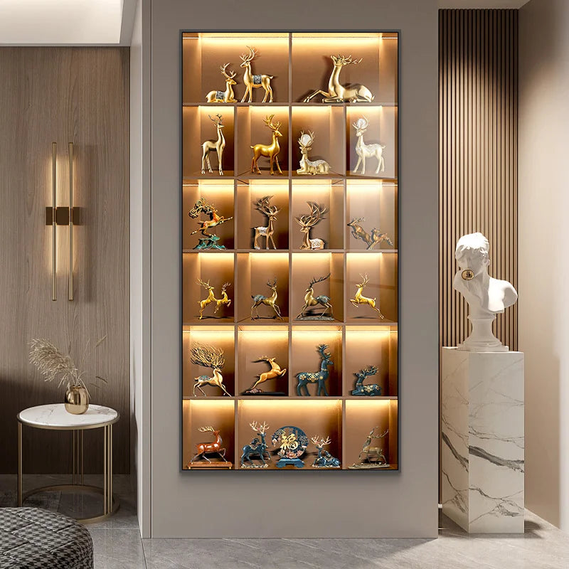 Modern Light Luxury Entrance LED Decorative Painting Home Decoration Living Room Bedroom Sofa Background Corridor Mural Light - GlowMart
