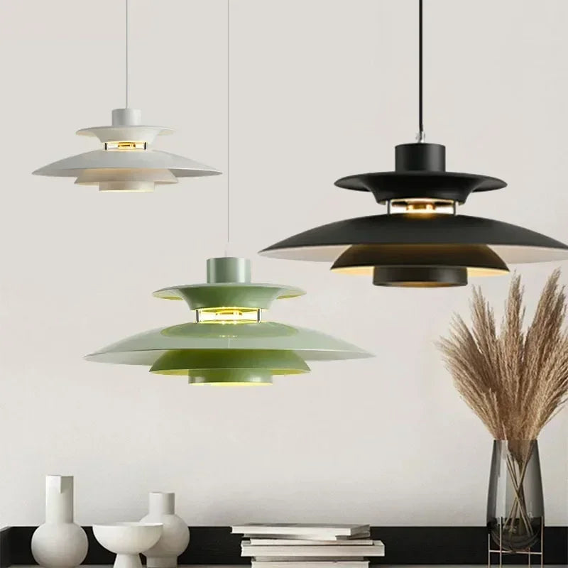 Danish Design LED Art Pendant Light Multicolor Umbrella Hanging Chandelier Living Dining Room Restaurant Lustre Pendant Lamp - GlowMart