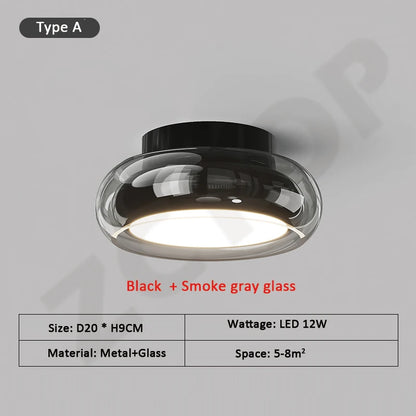 Nordic Lustre LED Glass Ceiling Lamp for Bedroom Study Room Aisle Corridor Home Decoration Chandelier Ceiling Lighting Fixtures