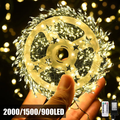 LED Firecracker String Lights EU/US DC Power Remote Control Halloween Garland Fairy Light for Wedding Party Christmas Decoration