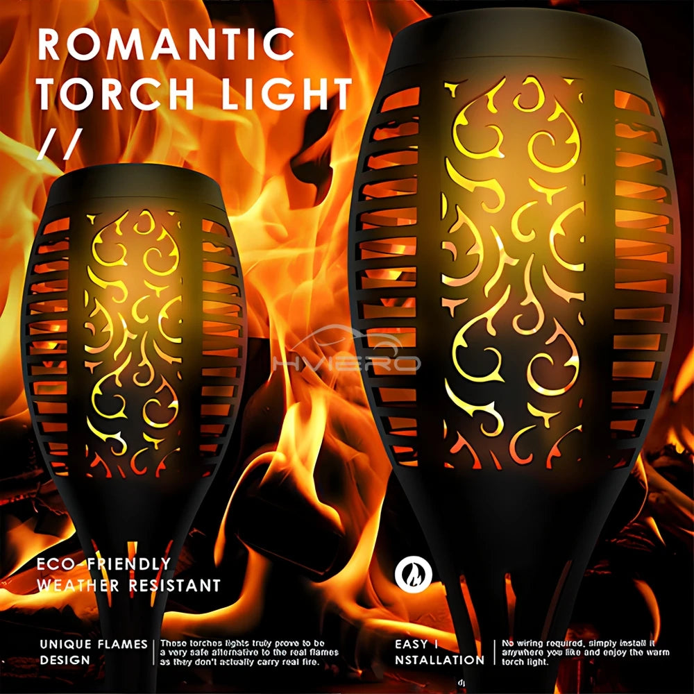 1/2/4/8Pcs Solar Flame Lights 12LED Bulbs Flickering Waterproof Garden Decoration Outdoor Lawn Path Yard Patio night Floor Lamps