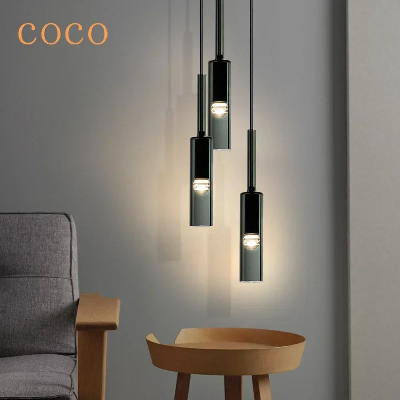 Modern  Glass Pendant Light for Bedroom Bedside Bar Kitchen Dining Room Hanging Lamp Ceiling Lighting Bathroom Decoration - GlowMart
