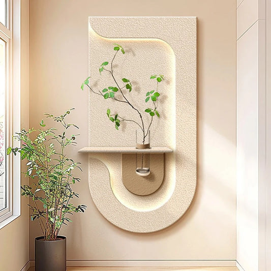 Entrance decoration porch green plant ornaments entrance corridor LED wall lamp painting high-end living room mural lamp