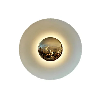 Indoor Modern Minimalist Designer LED Lamp Porch Bedroom Bedside Lighting Decoration Round Background Creative UFO Wall Sconces - GlowMart