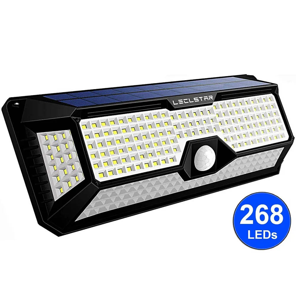 268 led Solar Led Light Outdoor Garden Decoration Wall Lamp With 4 Mode IP65 Waterproof Solar Motion Sensor Light for Yard Door