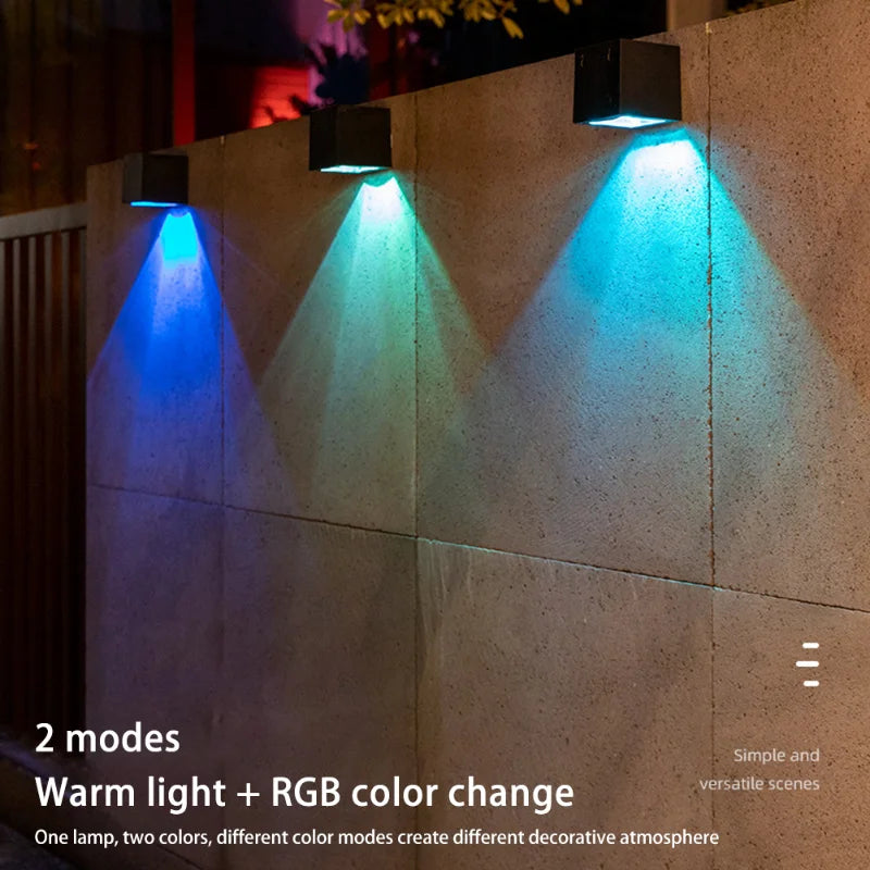 LED Solar Light Outdoor Garden Square Wall Lamp Outdoor Courtyard Garden Fence Lighting Wall Decoration Lamp - GlowMart