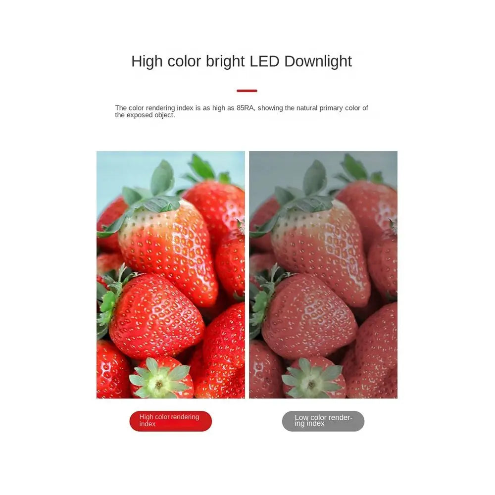 Durable Recessed LED Downlight Spot Light Energy Saving Down Lights Anti Glare Tricolor Dimmable Ceiling Spot Lights Living room - GlowMart