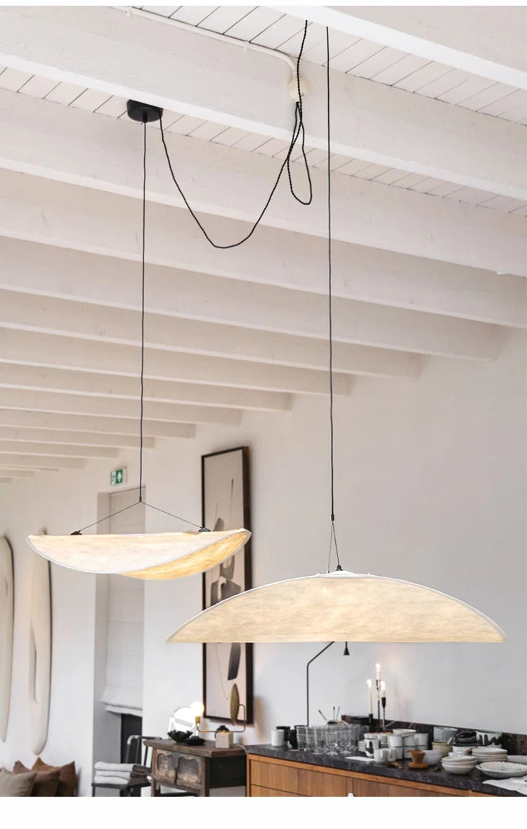 Modern Led Home Decoration Lustre Vertigo Chandelier Fabric Lampshade Light Dining Room Simple Nordic Living Room Ceiling Lamp