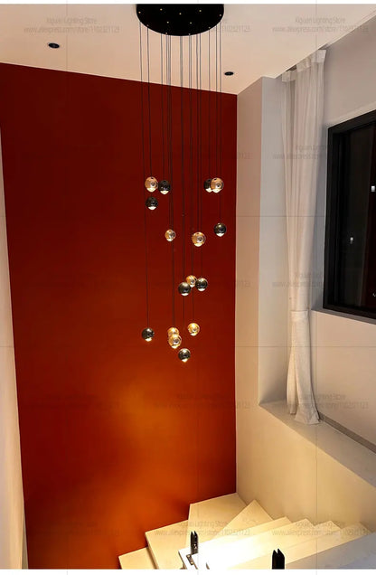 Modern Home decor Led Lights Pendant Light Lamps Chandeliers For Living Room Hanging Light Indoor Lighting LED Stair Chandelier - GlowMart