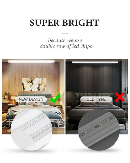 LED Tube Fixture Lamp Lighting Strip Home Highlight 220V LED Lights Bedroom Kitchen Cabinet Led Bulb Tube With Cable Light Tube - GlowMart