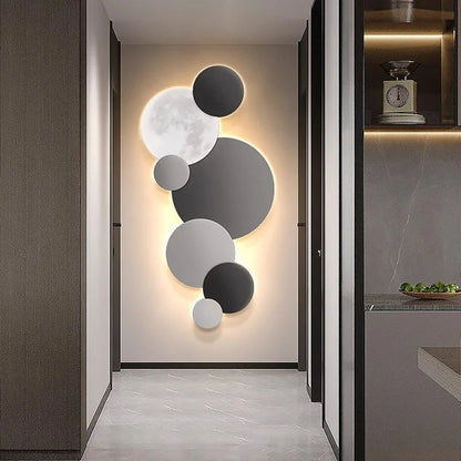 Porch decoration painting Wall lamp LED luminous light Corridor corridor hanging painting High grade wall painting Moon CX176DS - GlowMart