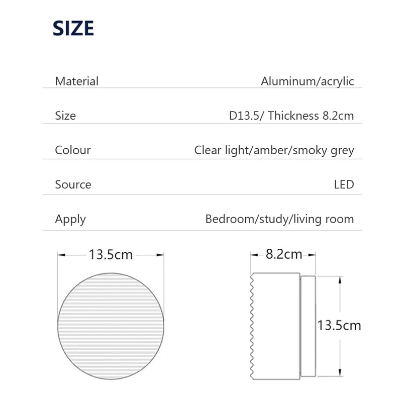 Modern LED Wall Lamp Living Room Amber Jelly Decor Wall Sconces  Corridor Study Dining Room  Home Decoration Smokey Grey Fixture - GlowMart