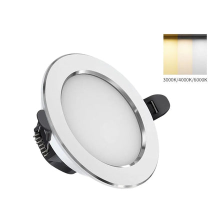 Durable Recessed LED Downlight Spot Light Energy Saving Down Lights Anti Glare Tricolor Dimmable Ceiling Spot Lights Living room - GlowMart