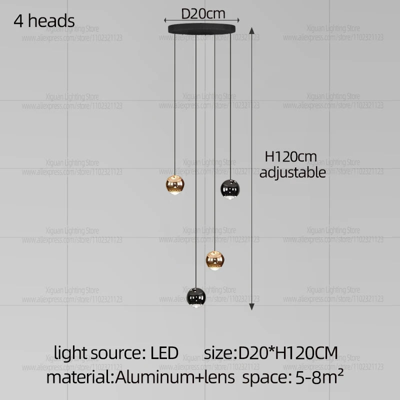 Modern Home decor Led Lights Pendant Light Lamps Chandeliers For Living Room Hanging Light Indoor Lighting LED Stair Chandelier - GlowMart