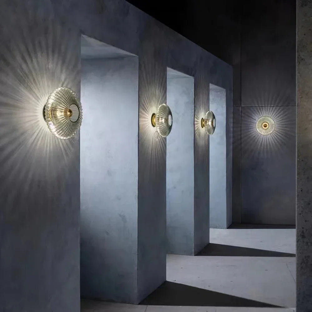 Modern LED Wall Lamps Glass Ripple Lights Corridor Aisle Staircase Dining Backdrop Simple Indoor Home Decoration Lustre Fixtures - GlowMart