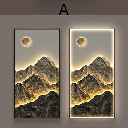 Modern Mountain  Interior Painting Led Wall Hanging Lamp For Living Room Lights Kitchen Porch Aisle Dining Room Home Decoration - GlowMart