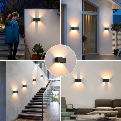 LED Outdoor Wall Lamps 24W LED Motion Sensor Black/White IP65 Waterproof Indoor Outdoor Lighting Adjustable Wall Light