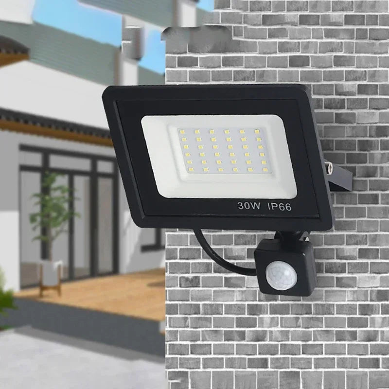 LED Floodlights 100W 50W 30W 20W 10W PIR Motion Sensor IP66 Waterproof LED 220V Hanging Exterior Outdoor Wall Lamp Spotlight - GlowMart
