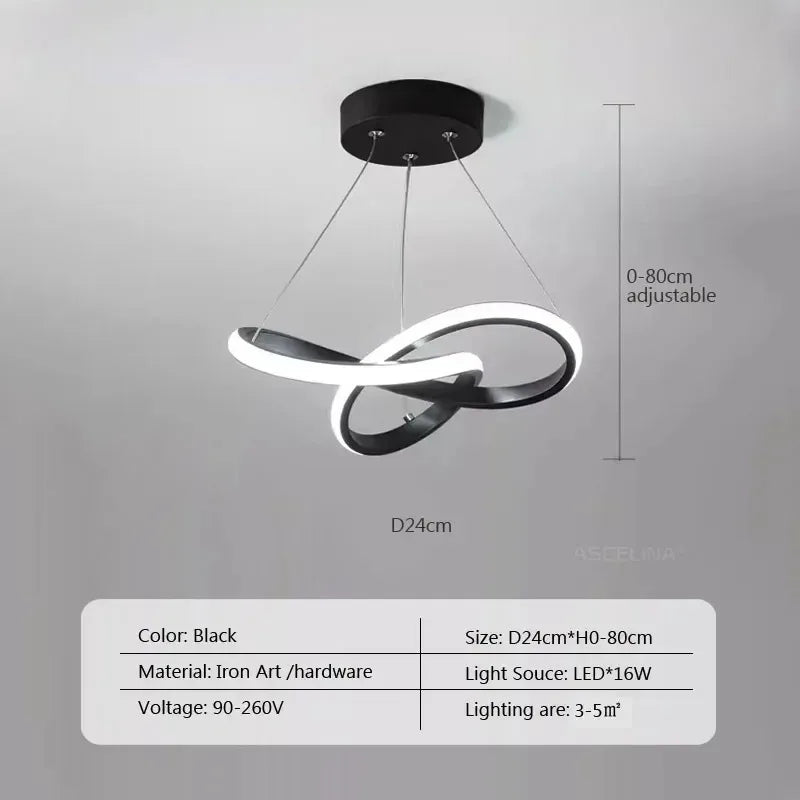 DARHYN Modern LED Pendant Light Creative Hanging Light Irregular Streamlined Design Suitable For Indoor Lighting In Restaurants - GlowMart