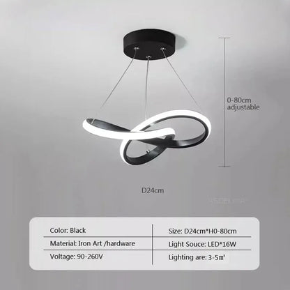 DARHYN Modern LED Pendant Light Creative Hanging Light Irregular Streamlined Design Suitable For Indoor Lighting In Restaurants - GlowMart