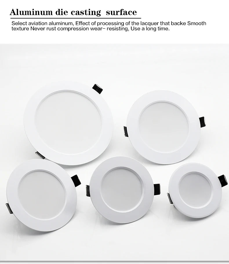 10Pack LED Downlight 220V Recessed Round Ceiling Dowm Light Bedroom Indoor Living Room For Home Decor Lighting LED Spot Lamp - GlowMart