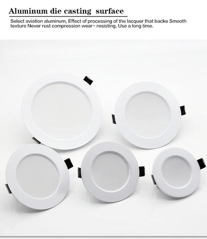 10Pack LED Downlight 220V Recessed Round Ceiling Dowm Light Bedroom Indoor Living Room For Home Decor Lighting LED Spot Lamp - GlowMart