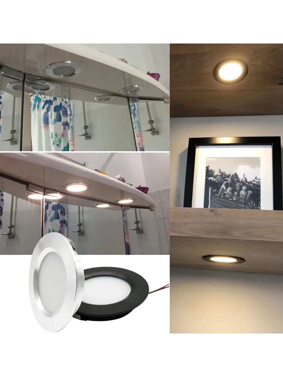 LED 12V downlight IP65 waterproof Camping car bathroom ceiling ultra-thin 24V cabinet light embedded 3W Showcase mini spotlight - GlowMart