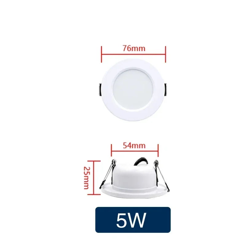 LED Downlight 5W 9W 12W 15W Recessed Ceiling Lamp AC110V 220V DC12V 24V Led Panel Down Lights Spotlight for Living Room Lighting - GlowMart