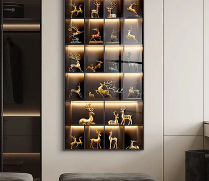 Modern Light Luxury Entrance LED Decorative Painting Home Decoration Living Room Bedroom Sofa Background Corridor Mural Light - GlowMart