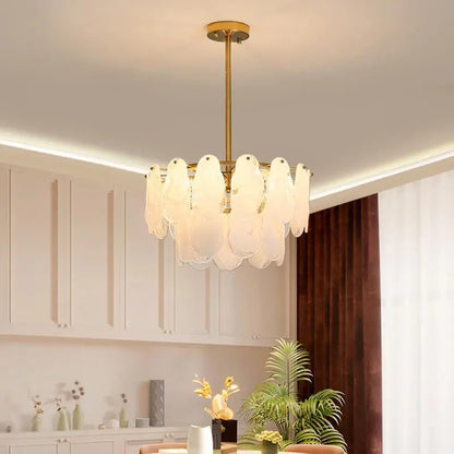 Luxurious Light Luxury Living Room Chandelier French Retro Bedroom Lighting Simple And Creative Cloud Glass Restaurant Lighting