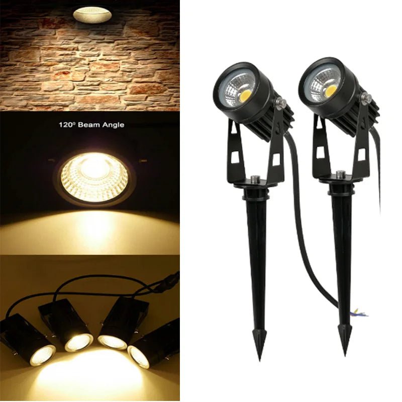 4PCS 1W 3W 5W 7W 10W LED Garden Lawn Lamp Outdoor LED Spike Light Waterproof Lighting Garden Path Spotlights AC 85-265V  DC12V - GlowMart