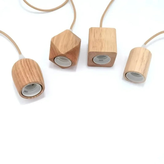 Wooden Pendant Lights Vintage Pendant Lamp E27 Home Decorative Chandelier Bedroom Restaurant Teahouse Single Head Lamp - GlowMart