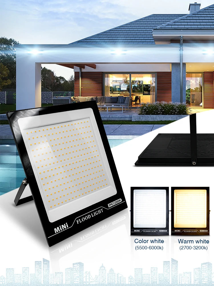 LED Flood Light 220V 10W 20W 30W 50W 100W 150W 200W IP67 Waterproof Floodlights Outdoor Garage Street Garden Yard Wall Lighting - GlowMart