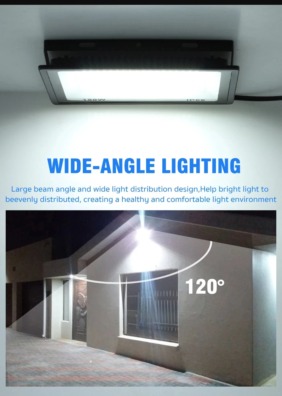 50W 100W 300W High Brightness LED Floodlight Aluminum Light Body Waterproof IP66 Outdoor Wall Lamp Courtyard Street Lighting - GlowMart