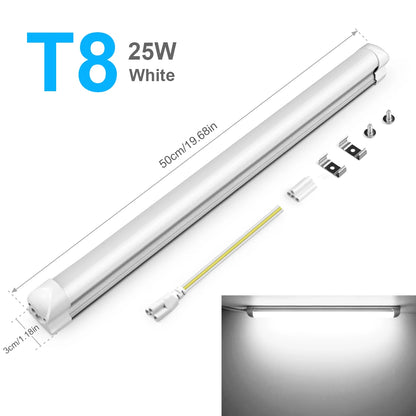 50cm T5/T8 High Brightness LED Light Tube No Power Plug Tube Lamp White/Warm White For Warehouse Garage Kitchen Shop Factory - GlowMart