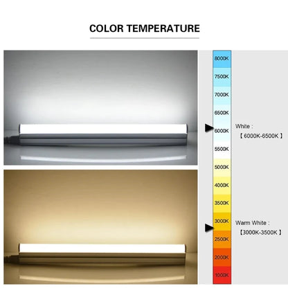 T5 T8 fluorescent lamp LED lamp 30cm 60cm 6w 10W cold white light 110V 220V LED lamp integration, kitchen lighting - GlowMart