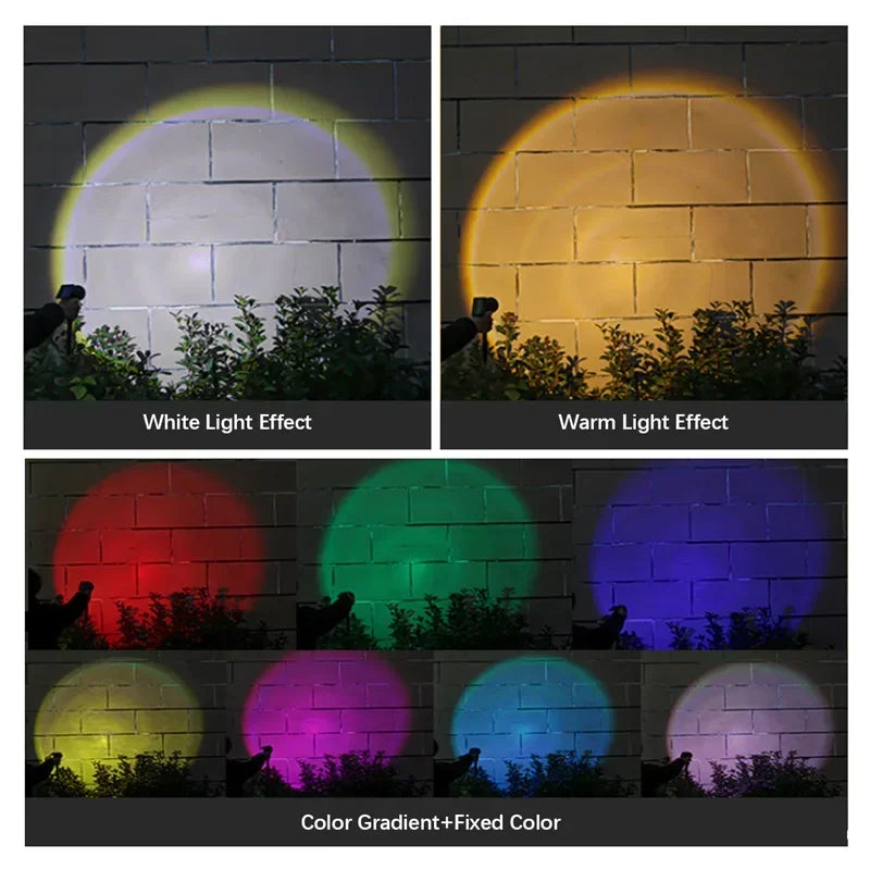 9 Led Solar Spot Lights Outdoor Rgb Solar Landscape Lights Ip65 Waterproof Brightness Adjustable For Garden Yard Palm Trees - GlowMart