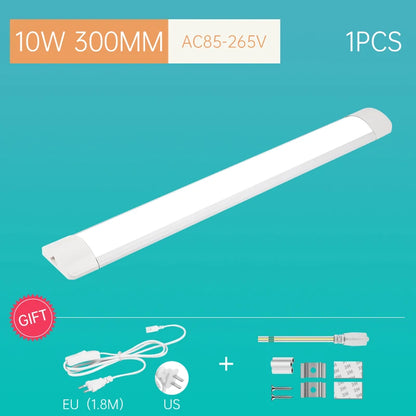 LED Tube Fixture Lamp Lighting Strip Home Highlight 220V LED Lights Bedroom Kitchen Cabinet Led Bulb Tube With Cable Light Tube - GlowMart