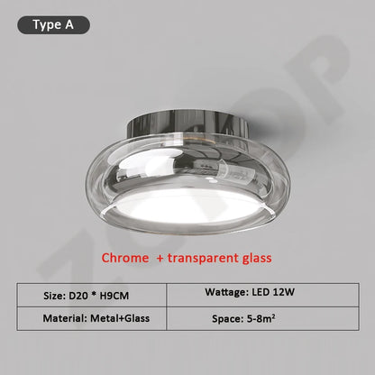 Nordic Lustre LED Glass Ceiling Lamp for Bedroom Study Room Aisle Corridor Home Decoration Chandelier Ceiling Lighting Fixtures