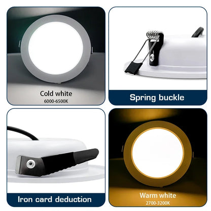 Led Downlight Recessed Round Ceiling Lamps DC 12V 24V AC110V 220V 5W 9W 12W 15W 18W Spotlight For Home Decor Living Room - GlowMart