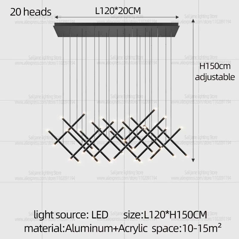 Nordic Pendant Light Modern Living Room Dining Table Lighting Lounge Hanging Restaurant Attic Chandelier Bedroom Ceiling Lamp - GlowMart