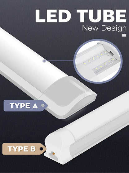 LED Tube Fixture Lamp Lighting Strip Home Highlight 220V LED Lights Bedroom Kitchen Cabinet Led Bulb Tube With Cable Light Tube - GlowMart