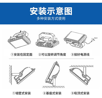 LED Floodlights 100W 50W 30W 20W 10W PIR Motion Sensor IP66 Waterproof LED 220V Hanging Exterior Outdoor Wall Lamp Spotlight - GlowMart
