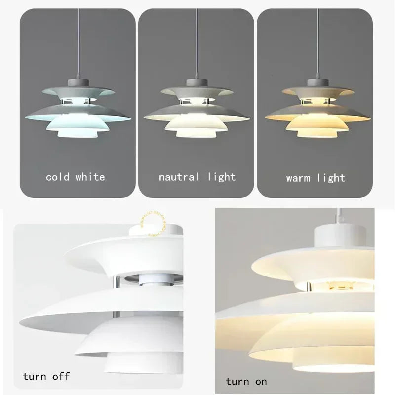 Danish Design LED Art Pendant Light Multicolor Umbrella Hanging Chandelier Living Dining Room Restaurant Lustre Pendant Lamp - GlowMart